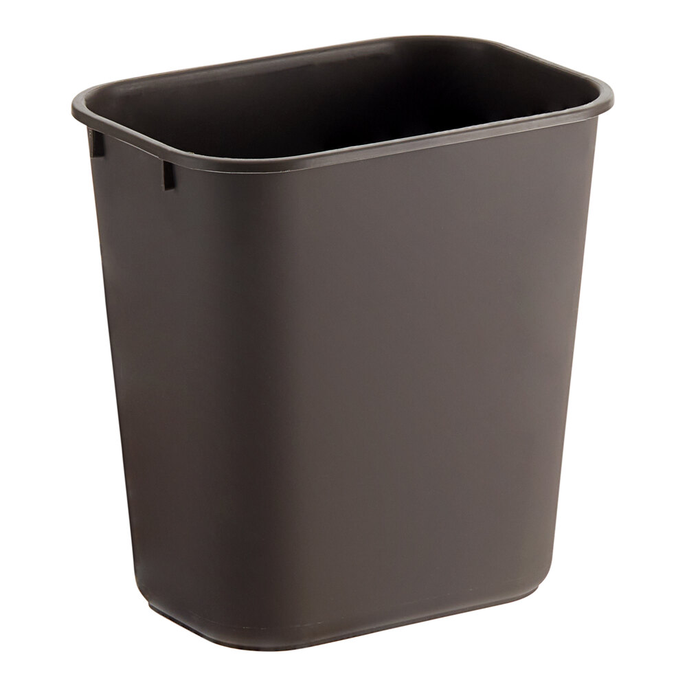 Lavex Janitorial 13 Qt. / 3 Gallon Brown Rectangular Wastebasket