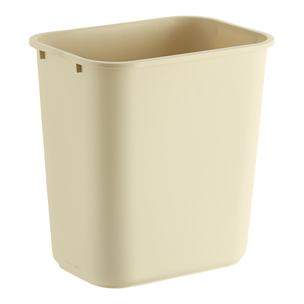 Lavex Janitorial 28 Qt. / 7 Gallon Beige Rectangular Wastebasket