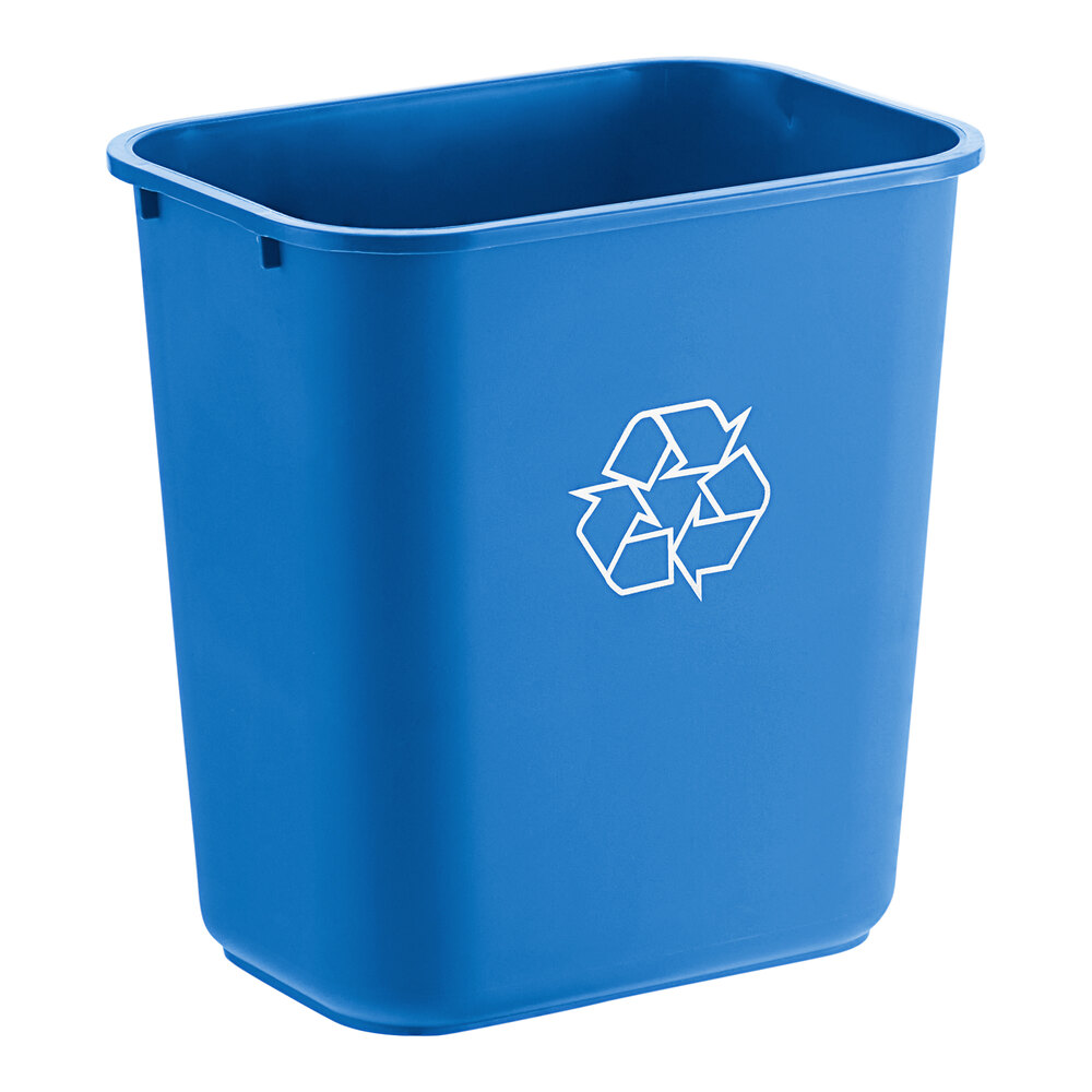 Lavex Janitorial 28 Qt. / 7 Gallon Blue Rectangular Recycling Wastebasket