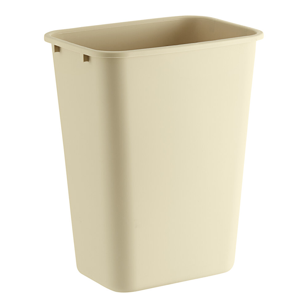 Lavex Janitorial 41 Qt. / 10 Gallon Beige Rectangular Wastebasket