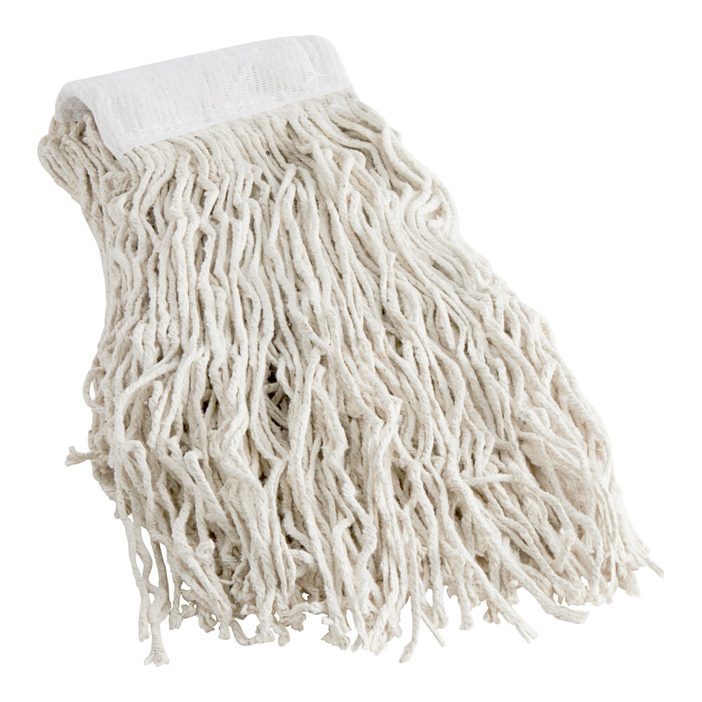 Choice 24 oz. #32 Natural Cotton Cut-End Wet Mop Head with 5" Headband - 12/Case
