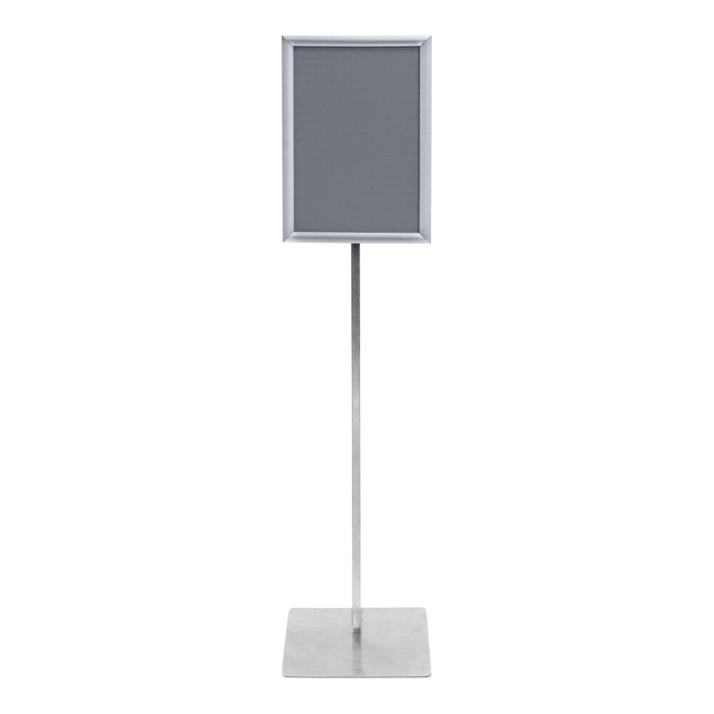 United Visual Products 8 1/2" x 11" Silver Pedestal Stand with Snap Frame