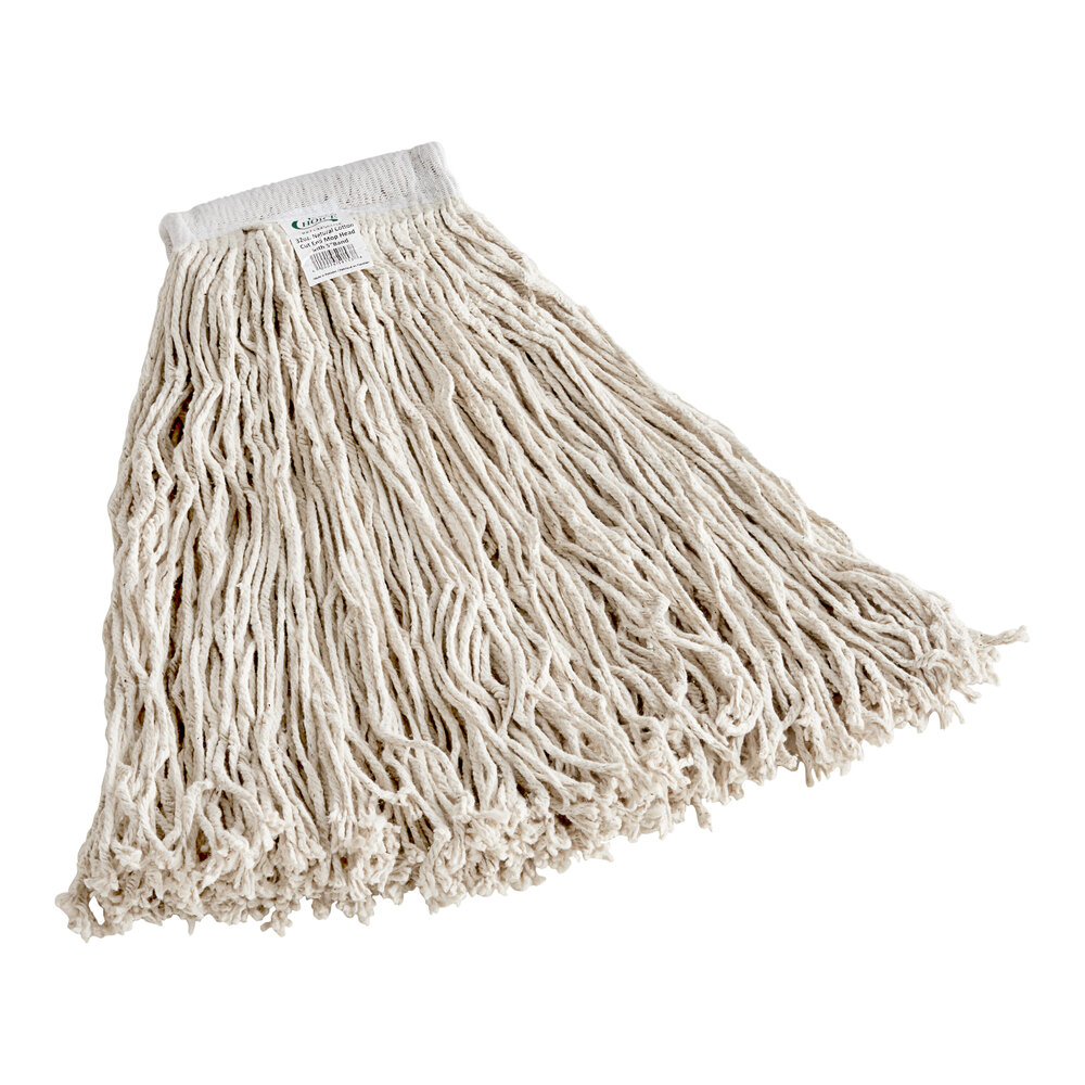 Advantage Supplies 32 oz. Natural Cotton Cut-End Mop Head with 5" Headband - 12/Case
