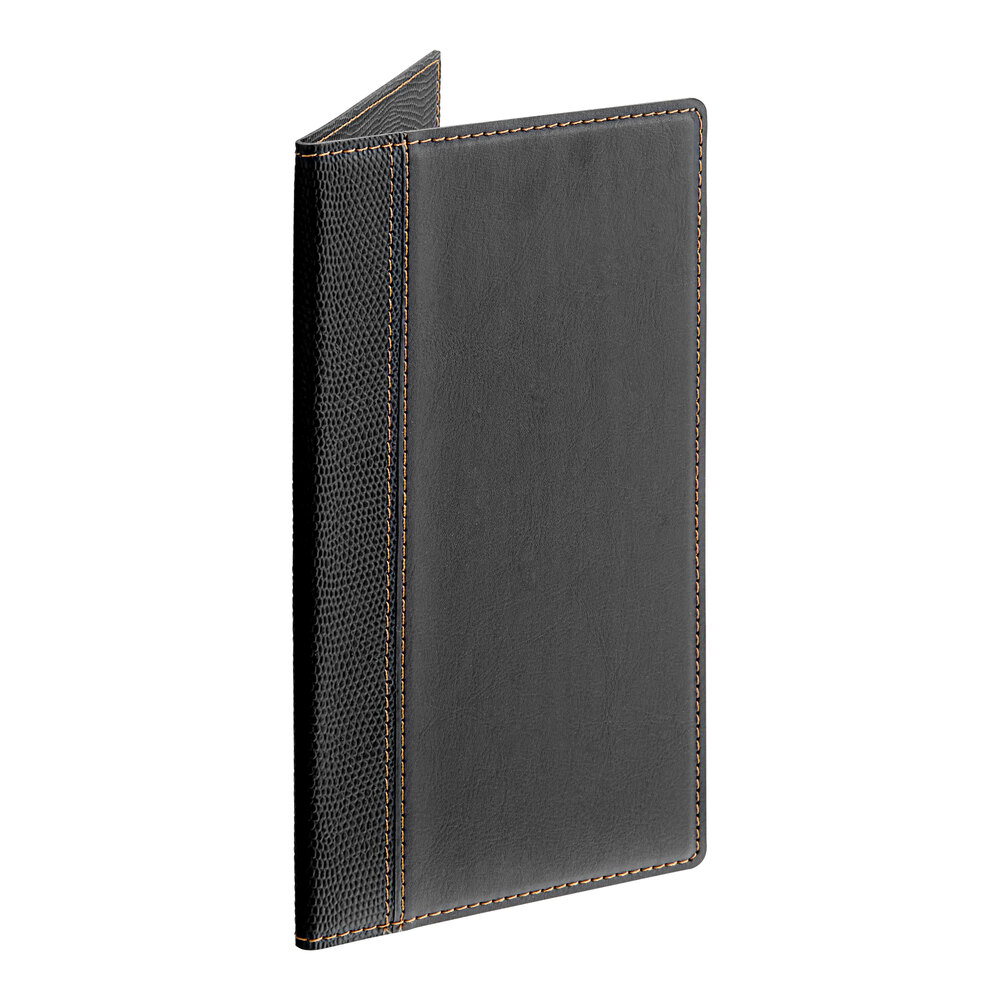 American Metalcraft Securit MCTRBPBL Faux Leather Black Check Presenter