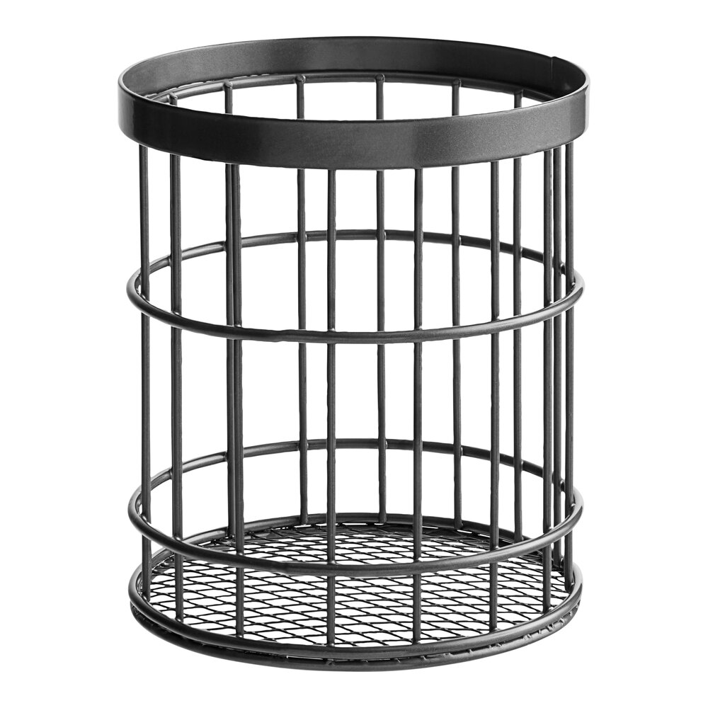 GET Enterprises WB-55-MG Urban Renewal 4 1/2" x 5 1/2" Metal Gray Round Wire Basket