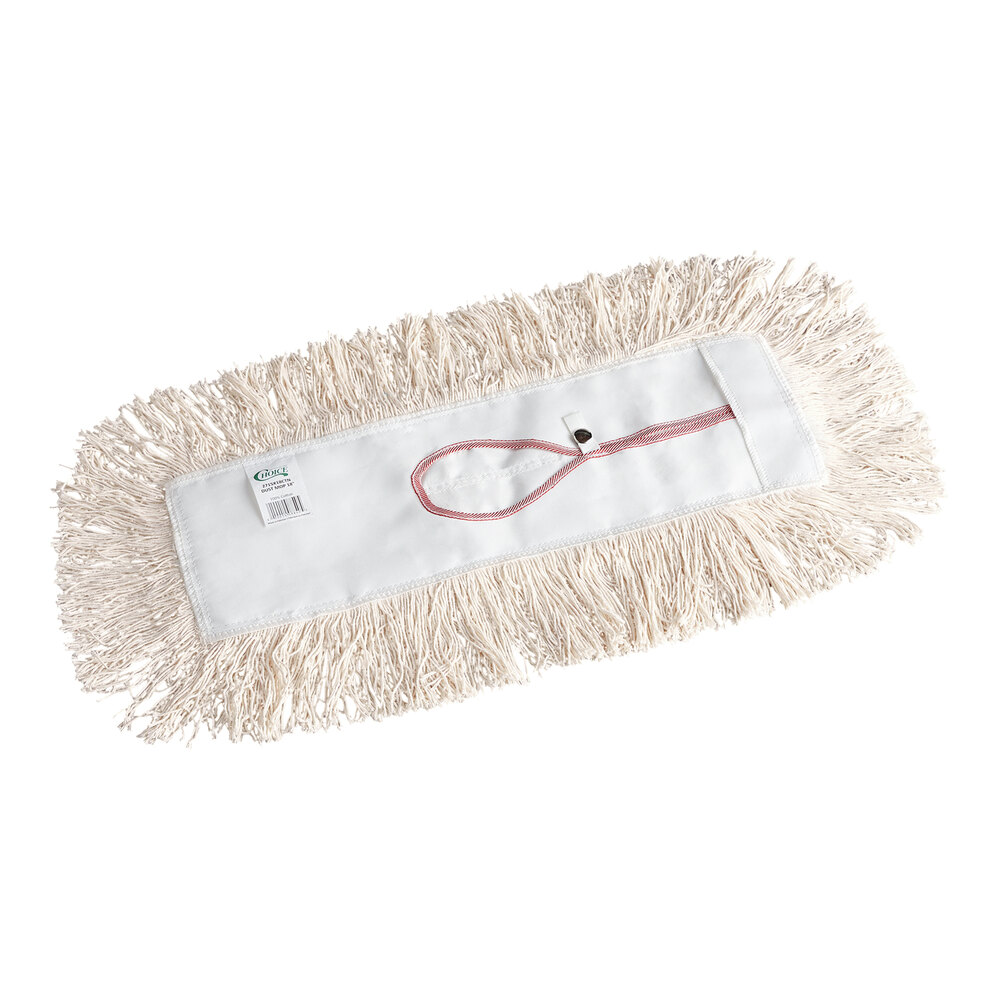 Advantage Supplies 18" x 5" Natural Cotton Cut-End Dry Dust Mop Head