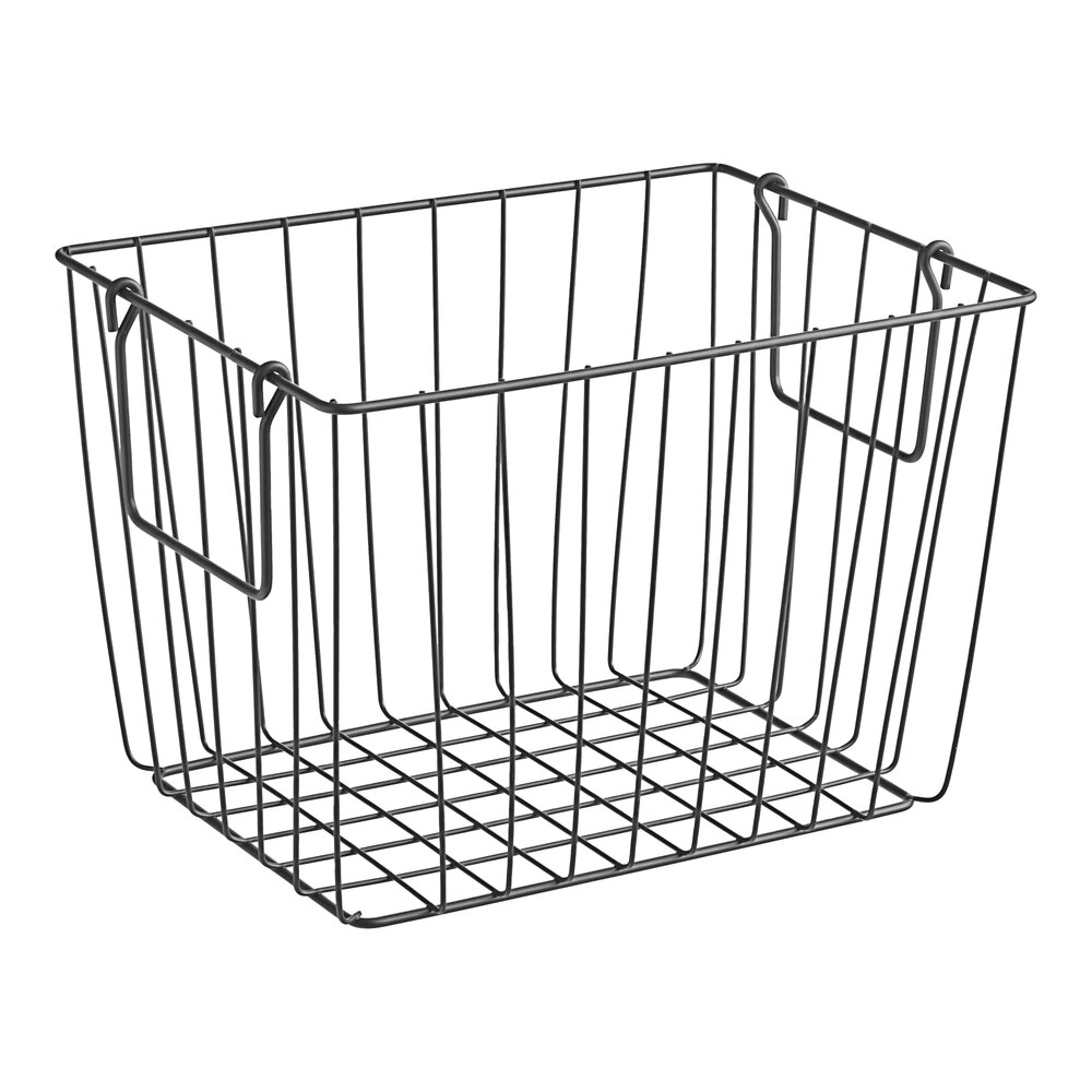 GET WB-315-MG Breeze 11 1/2" x 8 1/2" x 8" Rectangular Metal Gray Basket with Swinging Handles