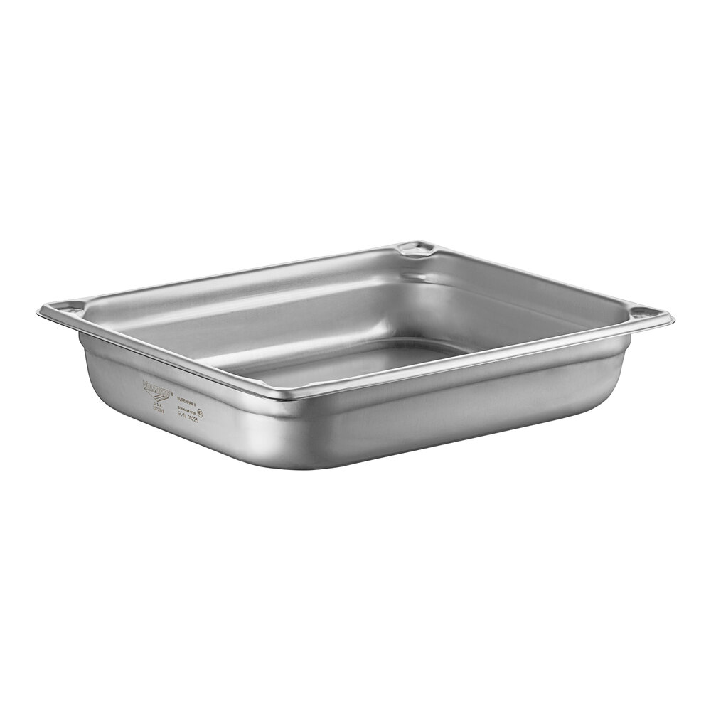 Vollrath 30225 Super Pan® 1/2 Size 2 1/2" Deep Heavy-Duty Stainless Steel Transport Pan - 20 Gauge