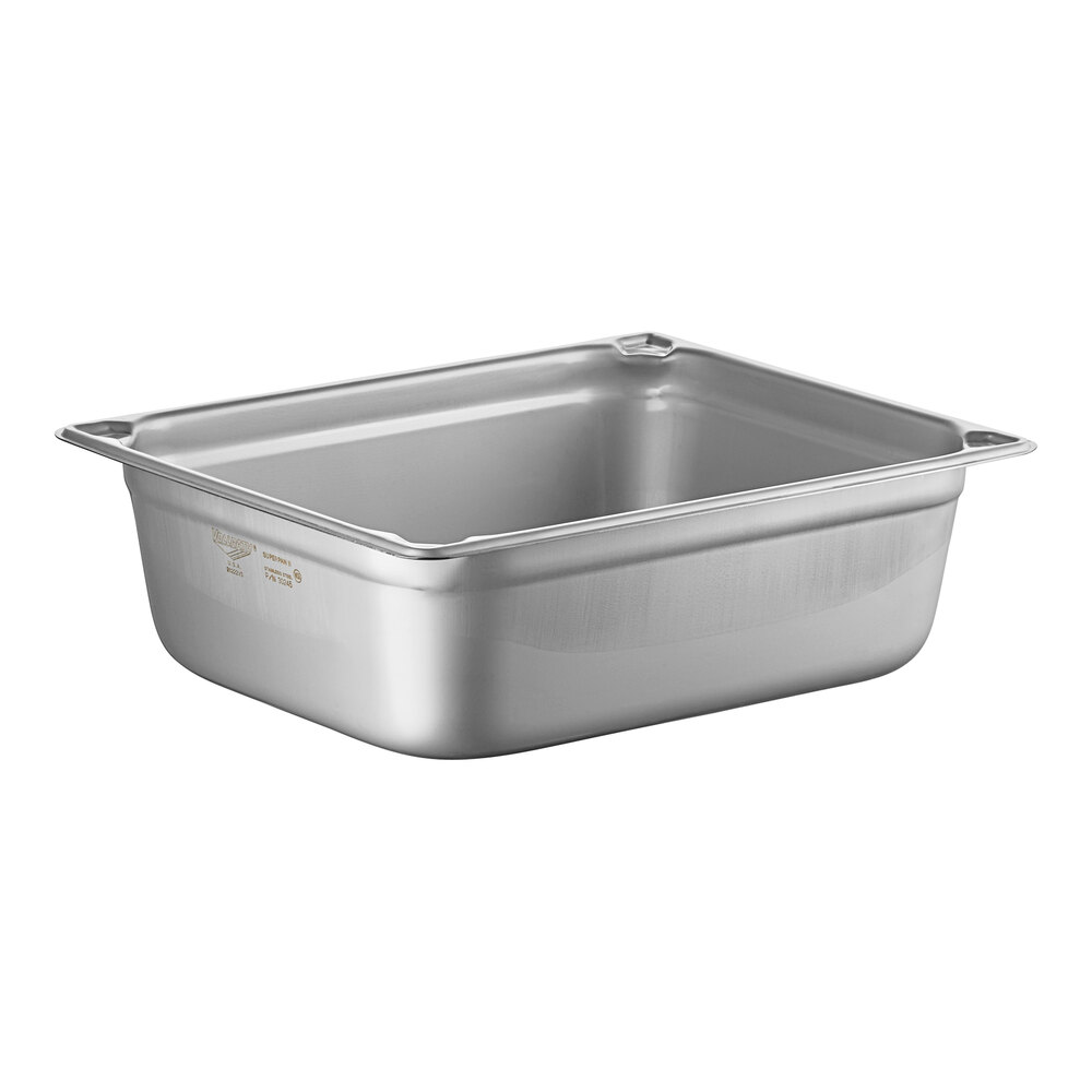Vollrath 30245 Super Pan® 1/2 Size 4" Deep Heavy-Duty Stainless Steel Transport Pan - 20 Gauge