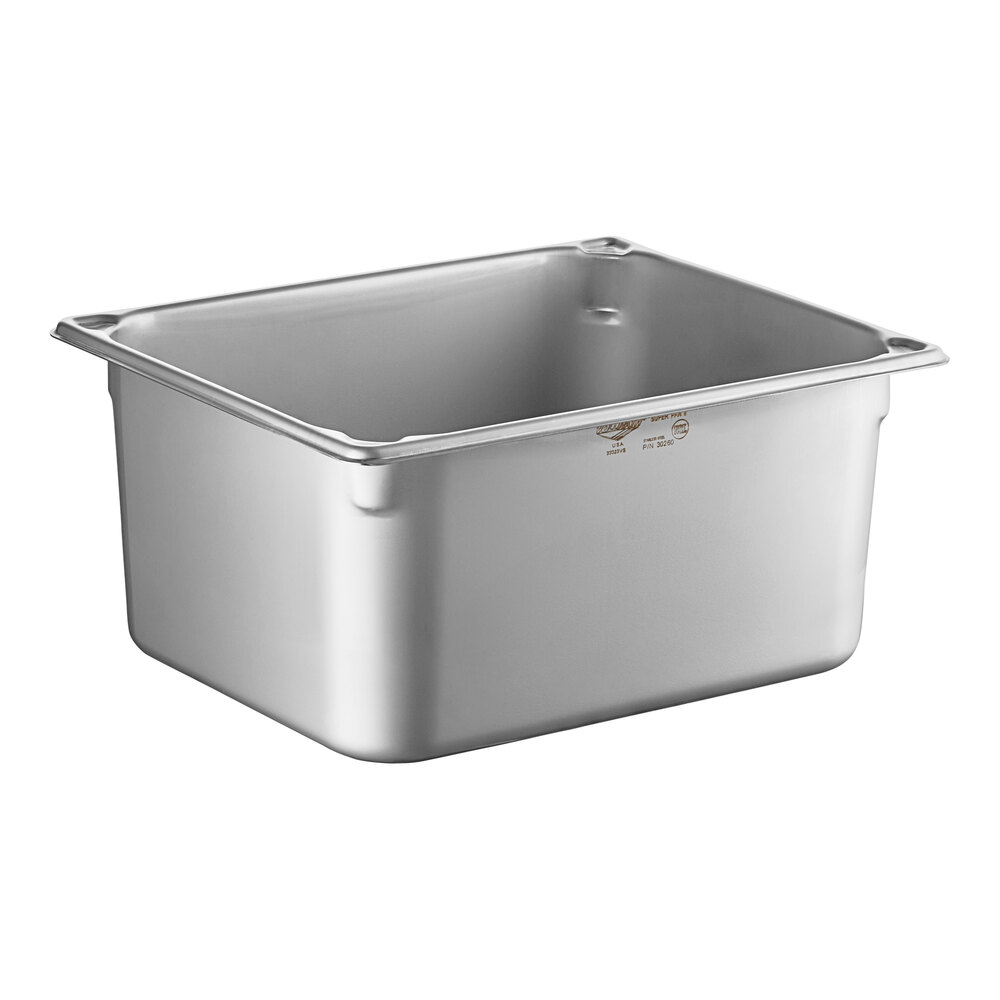 Vollrath 30260 Super Pan® 1/2 Size 6" Deep Heavy-Duty Anti-Jam Stainless Steel Steam Table / Hotel Pan - 20 Gauge