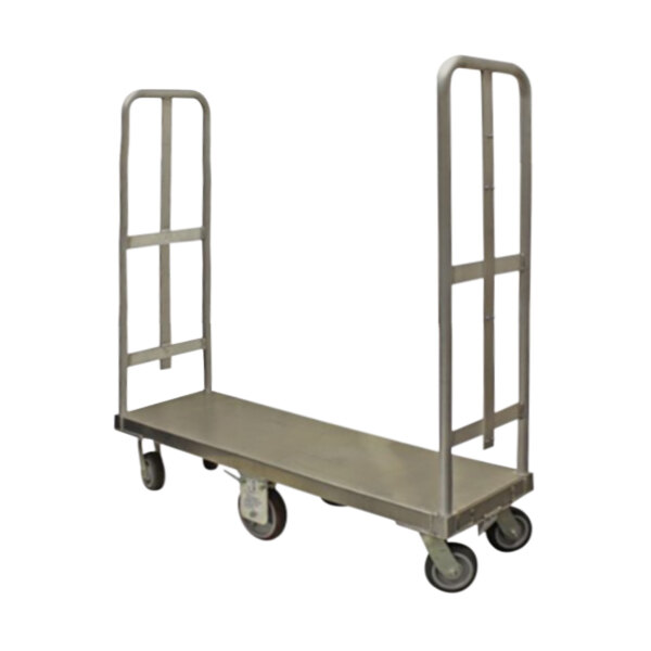 B&P Manufacturing 60 9/16" x 18" x 59 1/2" 1,200 lb. Aluminum Bulk U-Boat Delivery Cart FHE-1