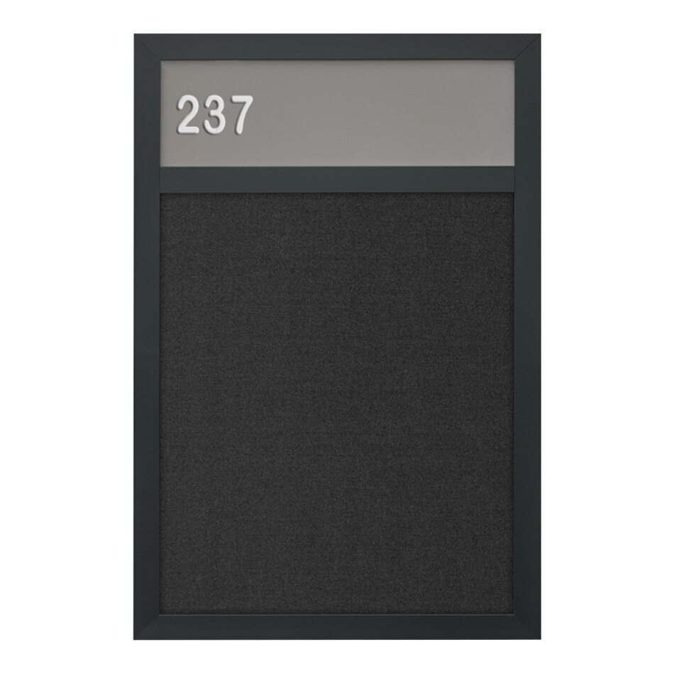 United Visual Products 11" x 17" Hall Identification Board with Black Felt and Black Frame