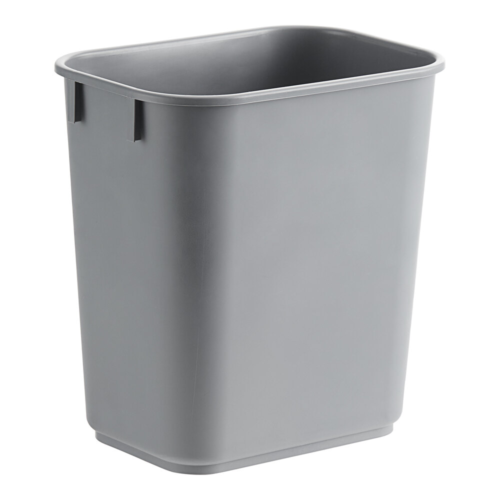 Lavex Janitorial 13 Qt. / 3 Gallon Gray Rectangular Wastebasket
