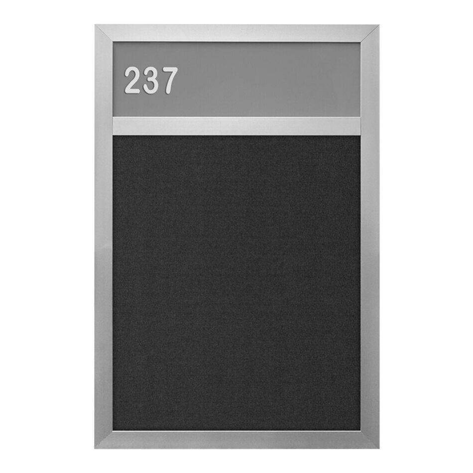 United Visual Products 11" x 17" Hall Identification Board with Black Felt and Satin Frame
