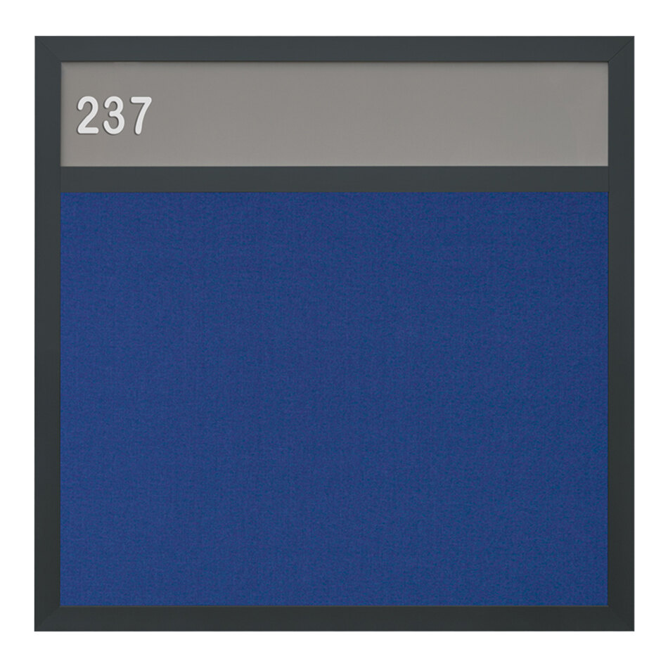 United Visual Products 18" x 18" Hall Identification Board with Blue Felt and Black Frame