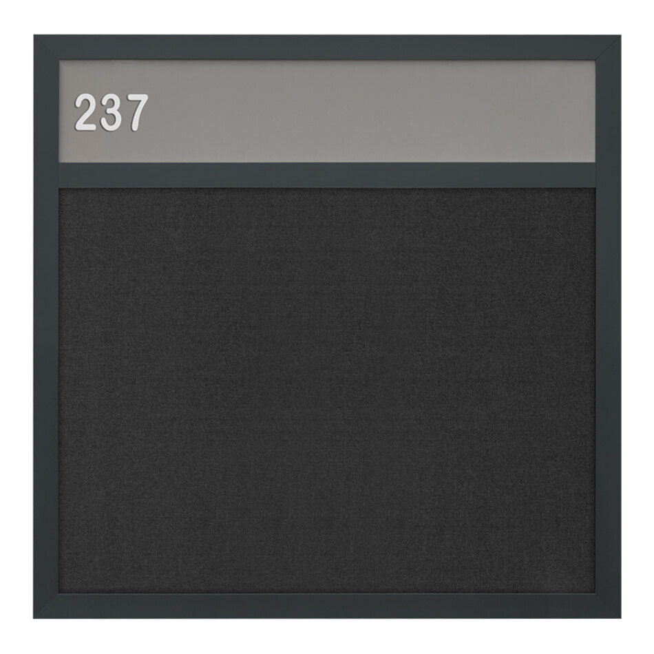 United Visual Products 18" x 18" Hall Identification Board with Black Felt and Black Frame