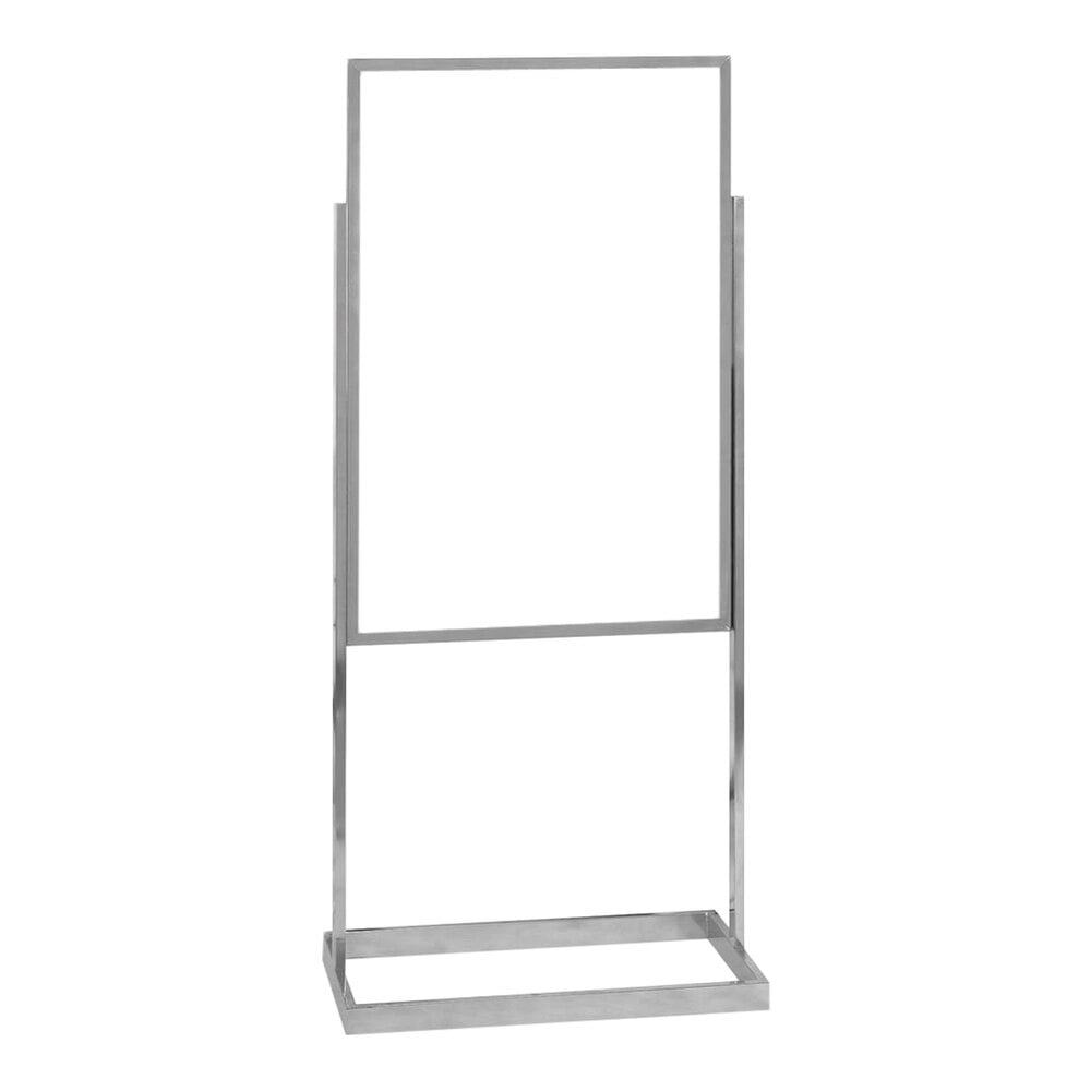 United Visual Products 24" x 36" Chrome Rectangular Tube Stand Pedestal Sign