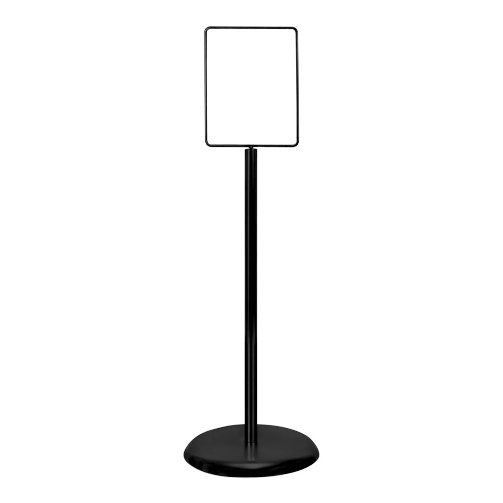 United Visual Products 7" x 11" Black Single-Sided Pedestal Sign Holder
