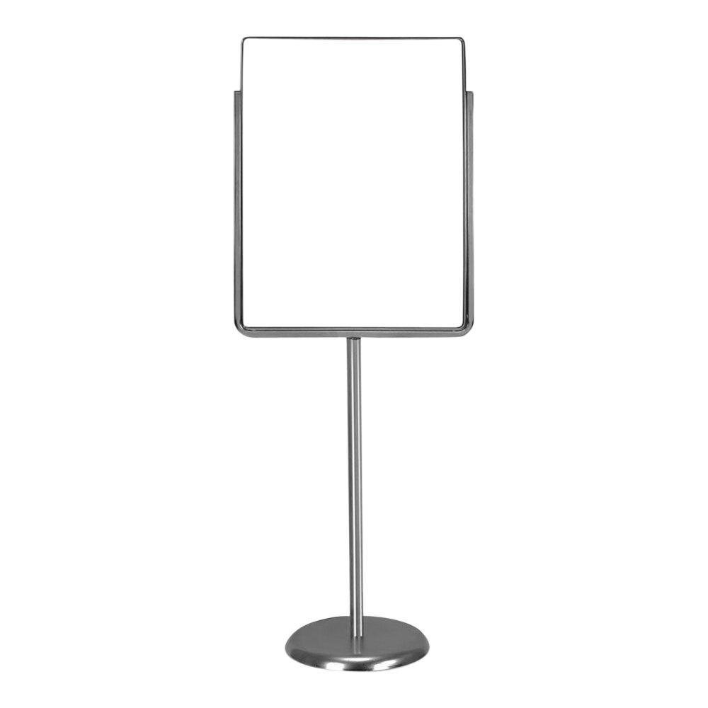 United Visual Products 22" x 28" Chrome Single-Sided Pedestal Sign Holder