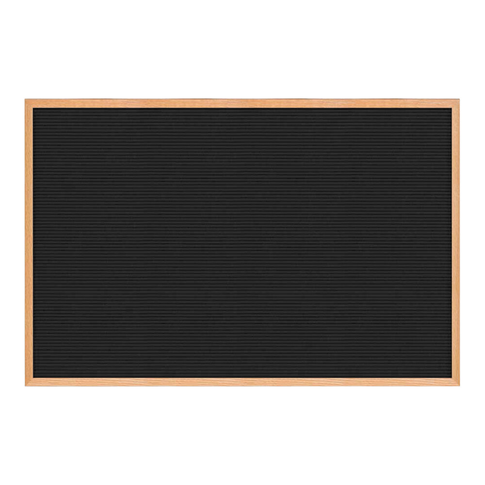 United Visual Products 36" x 24" Black Countertop Menu Letterboard with Light Oak Wood Frame