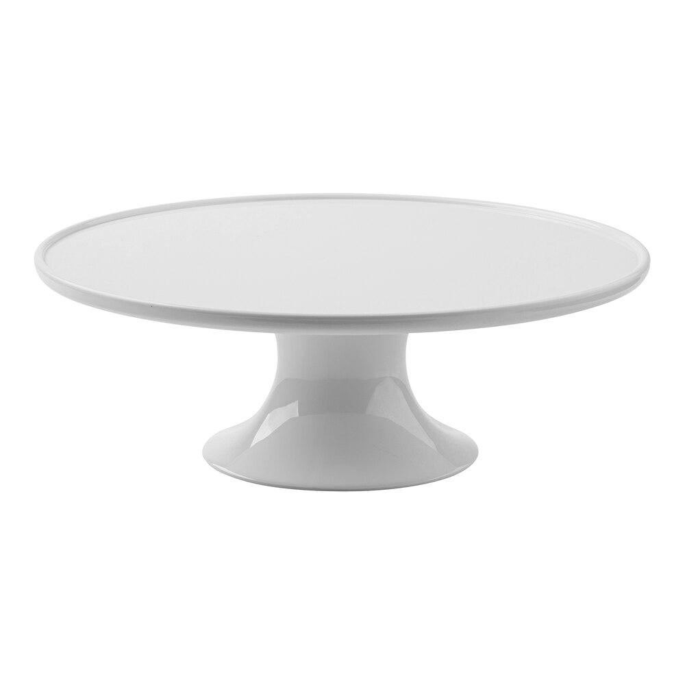 Tablecraft 11 1/2" x 4" Round White Melamine Cake Stand