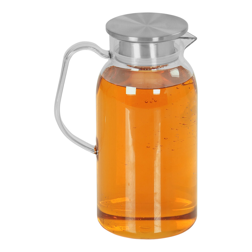 Cal-Mil 60 oz. Clear Polycarbonate Pitcher with Stainless Steel Lid 23407