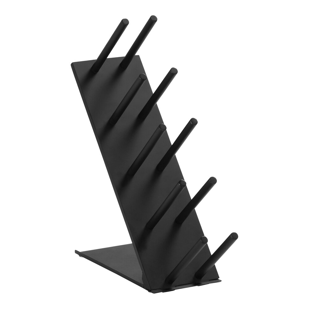 Cal-Mil Black Plastic 4-Compartment Angled Cup / Lid Organizer 22616-13