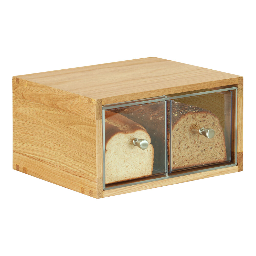 Cal-Mil Sydney 13 5/8" x 13" x 7 1/8" 2-Drawer Oak Bread Display Case 23150-2-21
