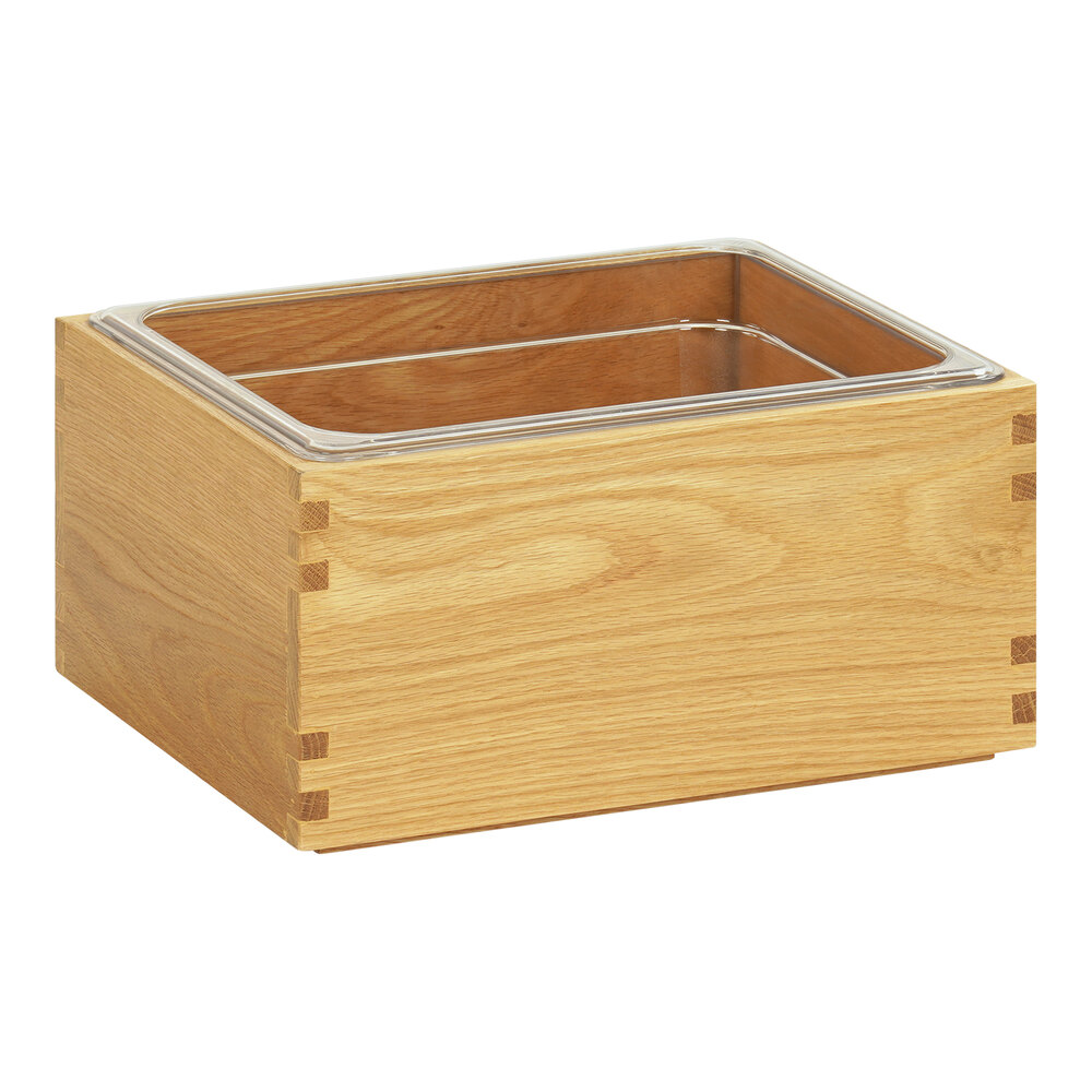 Cal-Mil Sydney 13 1/4" x 11" x 7 1/4" Oak Ice Housing with Clear Pan 23184-10-21