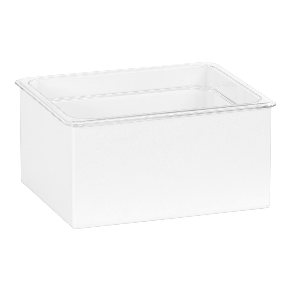 Cal-Mil Classic 12" x 10" x 6" White Plastic Ice Housing with Clear Pan 23712-10-15