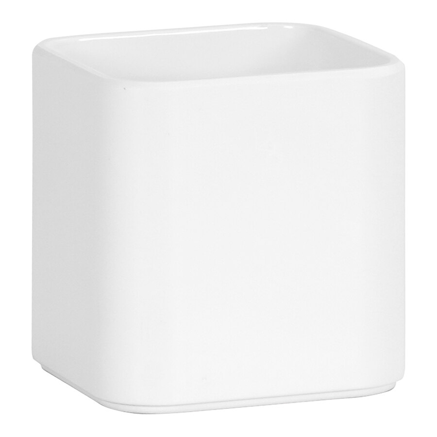 Cal-Mil Hudson 18 oz. White Melamine Crock / Condiment Jar 24021-4-15