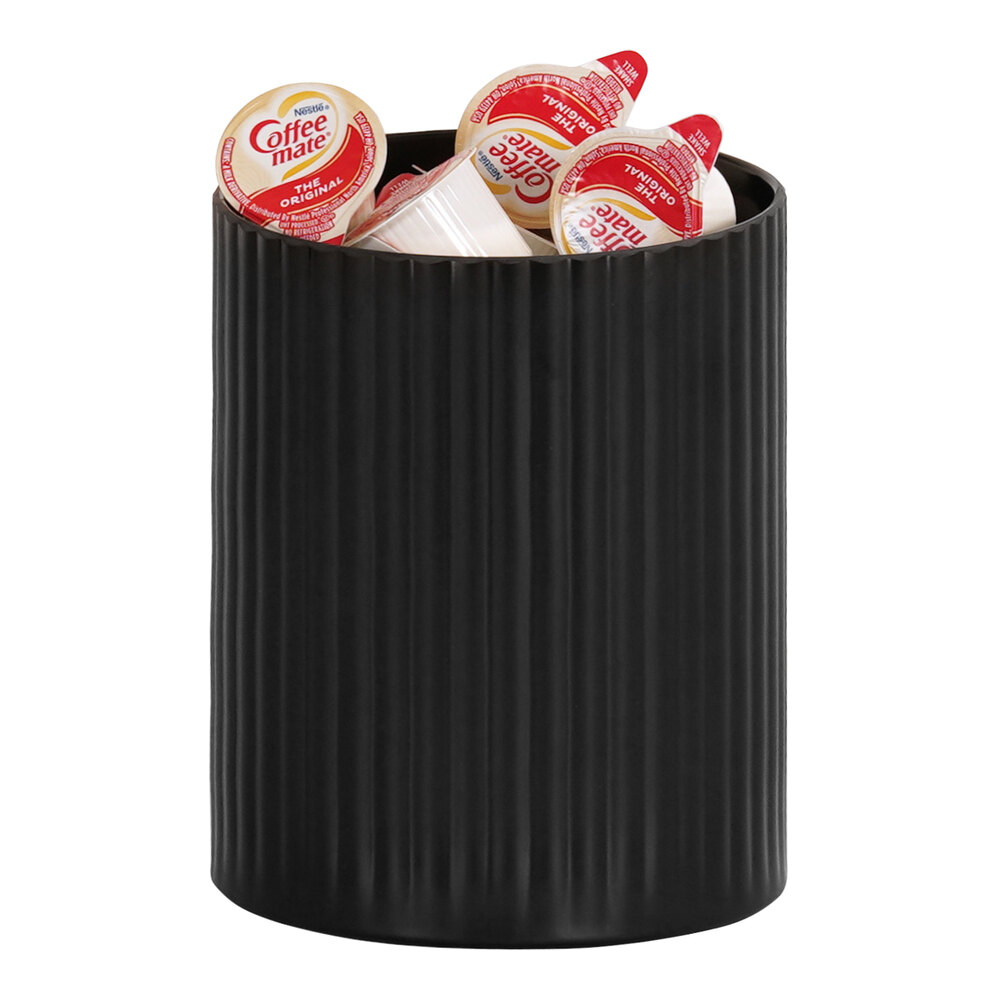 Cal-Mil 100 oz. Black Ribbed Melamine Crock / Condiment Jar 24020-5-13