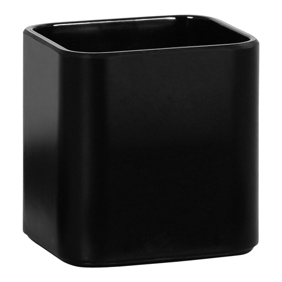 Cal-Mil Hudson 18 oz. Black Melamine Crock / Condiment Jar 24021-4-13