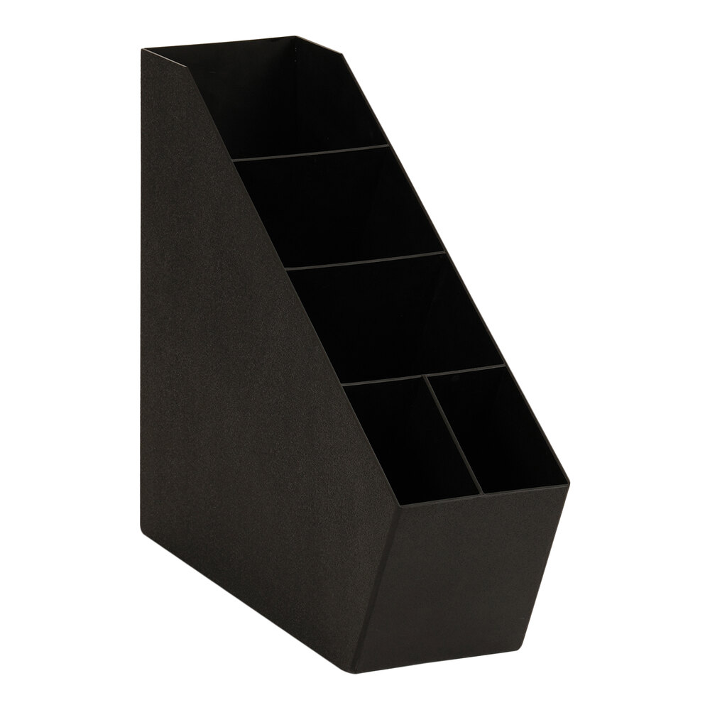 Cal-Mil Classic Black 5-Compartment Slanted Cup / Lid / Straw Organizer 24065-4-13