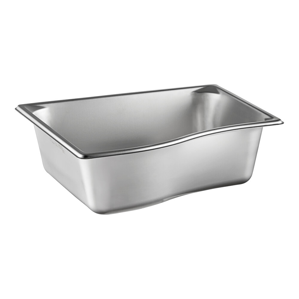 Vollrath 3100240 Super Pan® Full Size Short 4" Deep Super Shape Stainless Steel Wild Pan - 22 Gauge