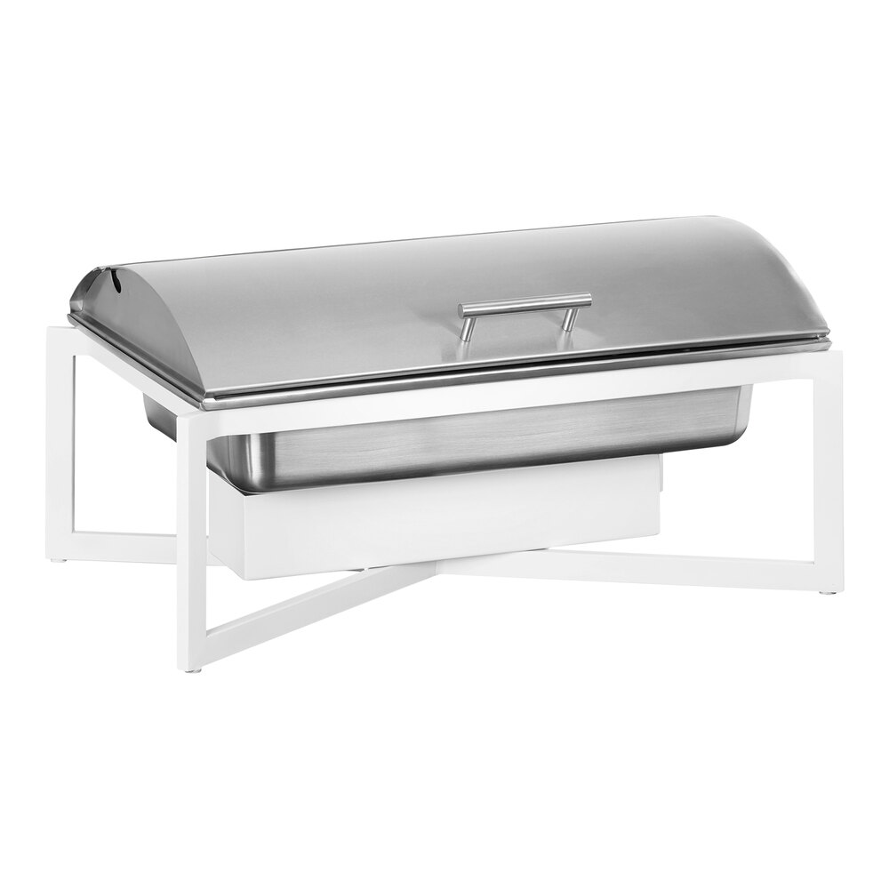 Cal-Mil Juno Full Size White Metal Chafer with Lid 3321-15