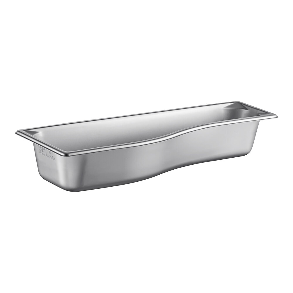 Vollrath 3100040 Super Pan® Full Size Long 3 1/2" Deep Super Shape Stainless Steel Wild Pan - 22 Gauge