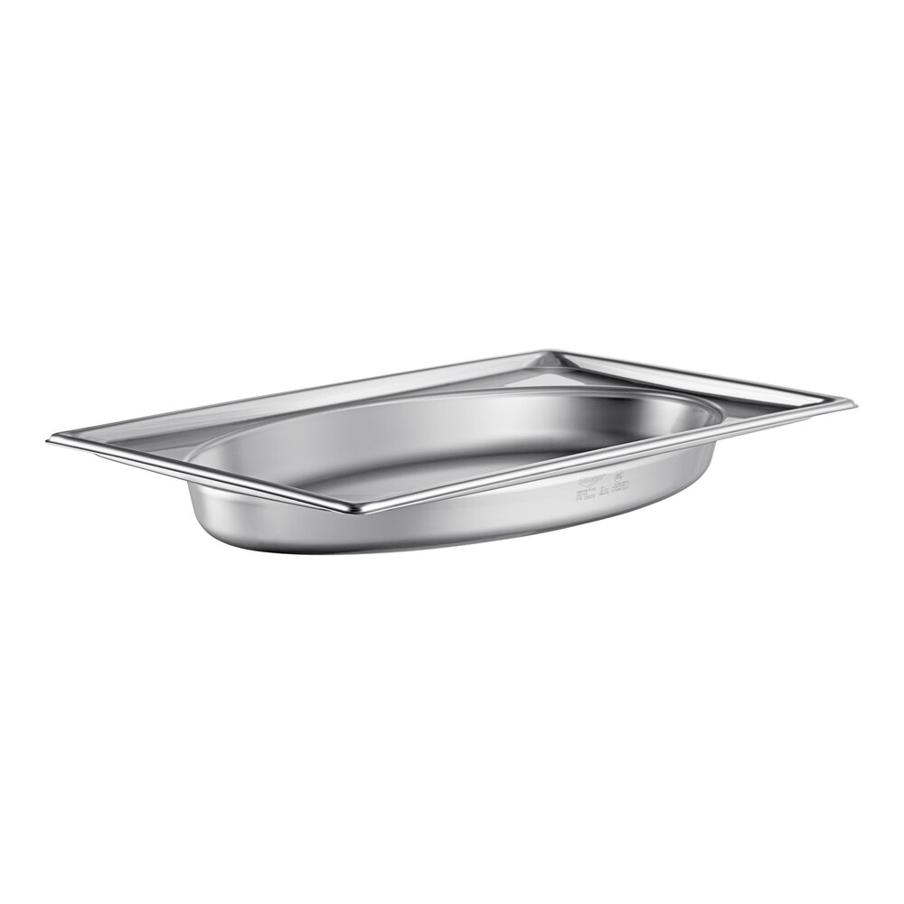 Vollrath 3101020 Super Pan® Full Size 2 1/2" Deep Super Shape Stainless Steel Oval Pan - 22 Gauge