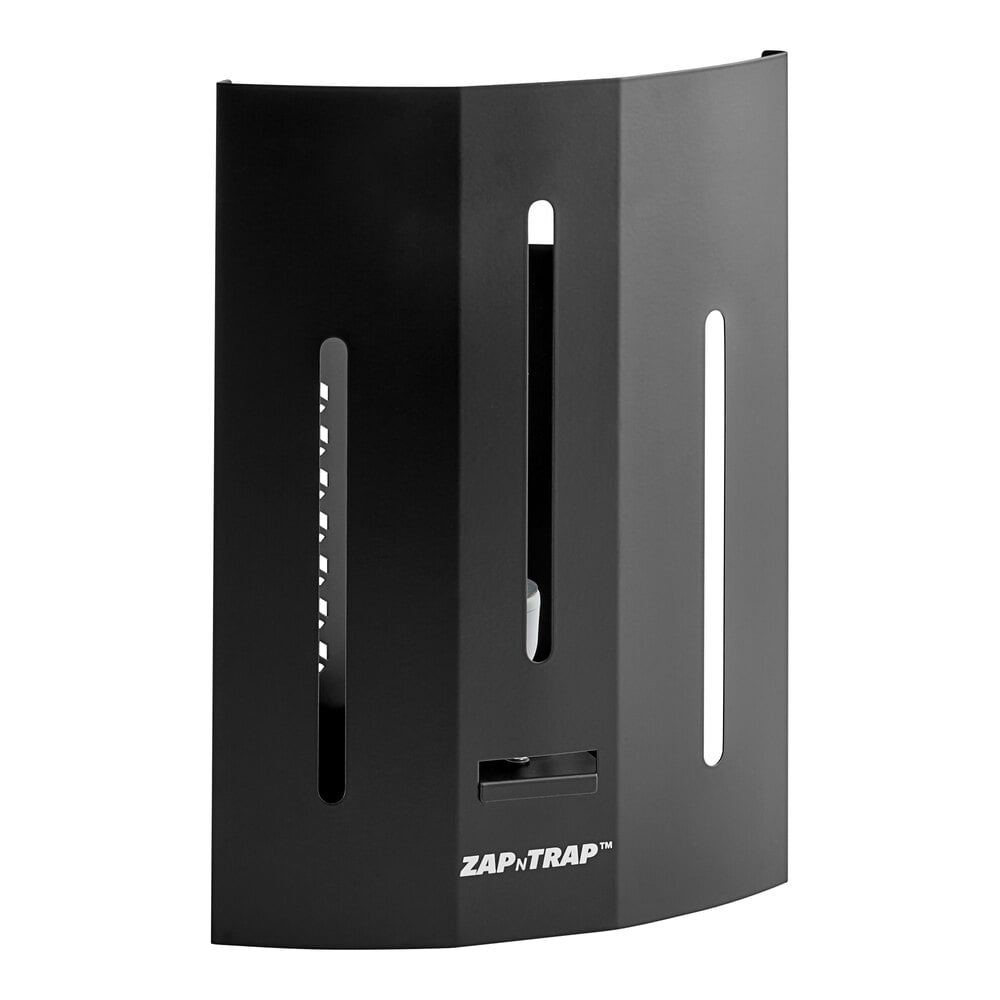 Lavex Zap N Trap Black Rectangular Wall Sconce Insect Light Trap with 2 Glue Boards and 800 sq. ft. Coverage - 18W