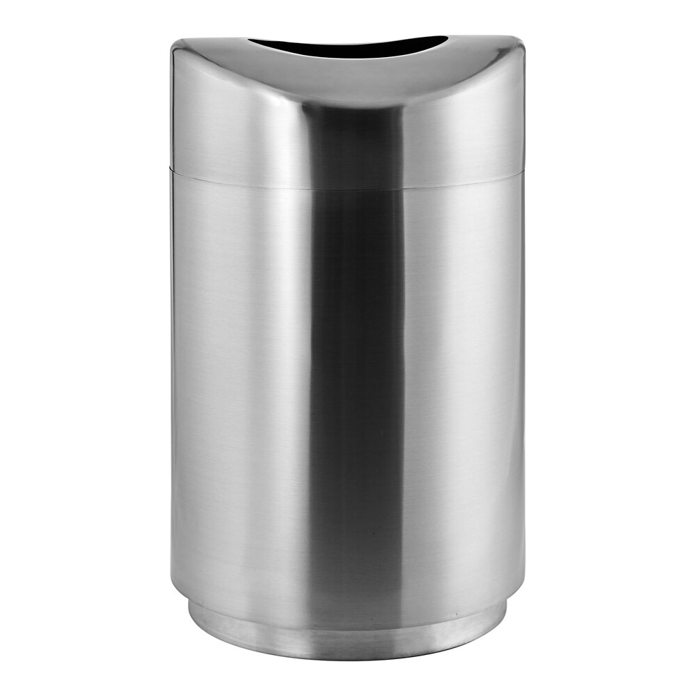 Rubbermaid® FGR2030SSPL Eclipse Round Open Top Stainless Steel Trash Can with Rigid Plastic Liner 30 Gallon
