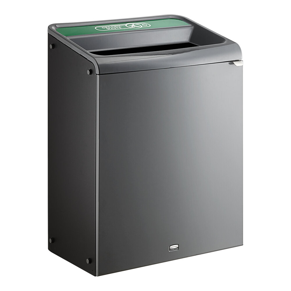 Rubbermaid® 1961683 Configure 45 Gallon Stenni Gray 1 Stream Organic Waste Indoor Rectangular Recycling Bin