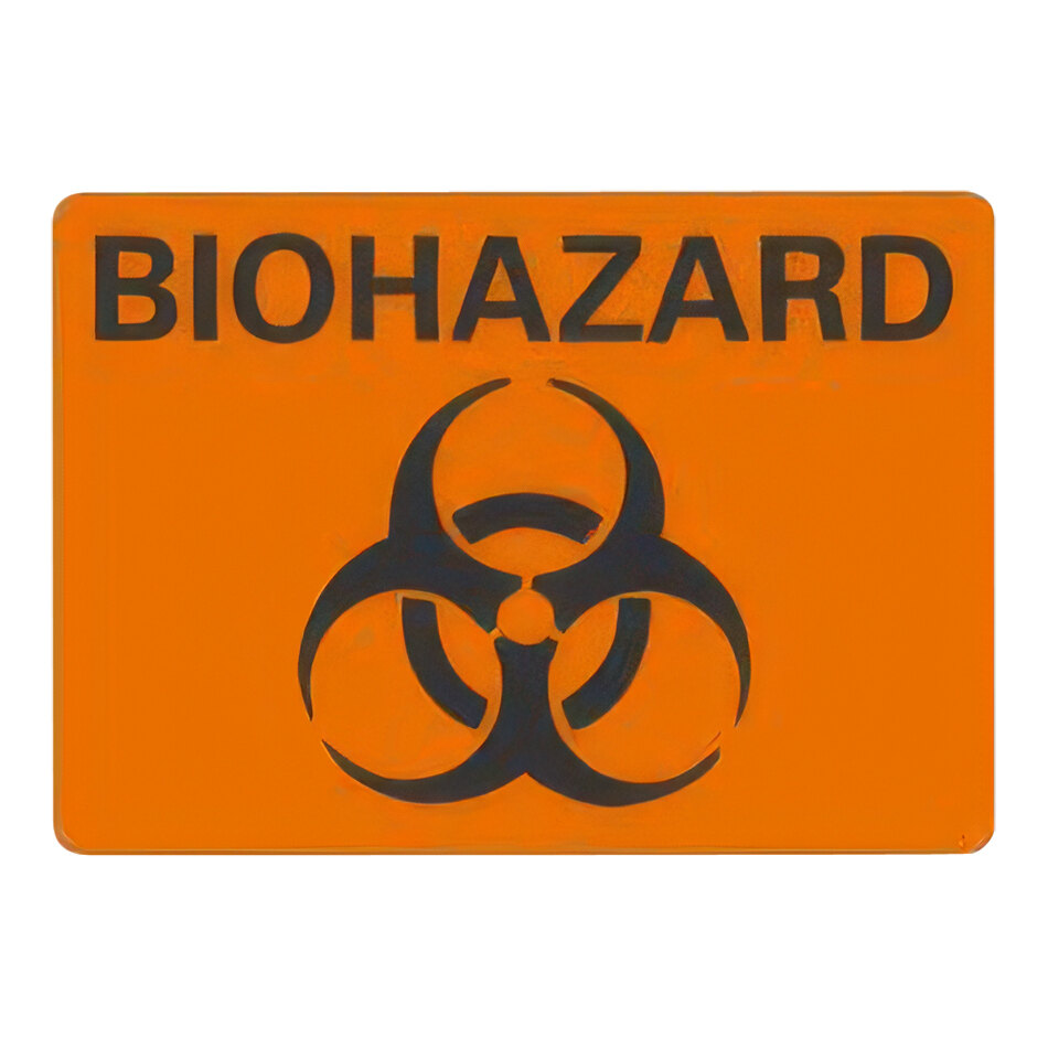 Lavex 10" x 7" Non-Reflective Plastic "Biohazard" Safety Sign