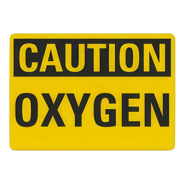 Lavex 10" x 7" Non-Reflective Plastic "Caution / Oxygen" Safety Sign