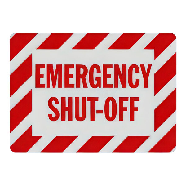 Lavex 7" x 5" Engineer-Grade Reflective Adhesive Vinyl "Emergency Shut-Off" Safety Label