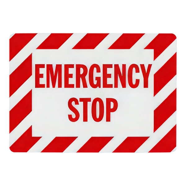 Lavex 10" x 7" Non-Reflective Plastic "Emergency Stop" Safety Sign