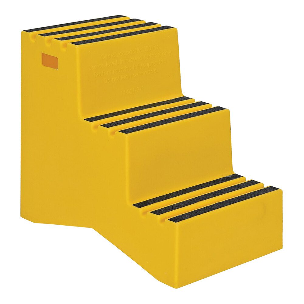 Vestil Yellow Polyethylene Three-Step Step Stool VST-3-Y - 500 lb. Capacity