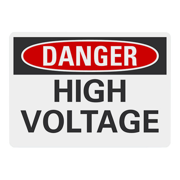 Lavex 10" x 7" Engineer-Grade Reflective Adhesive Vinyl "Danger / High Voltage" Safety Label
