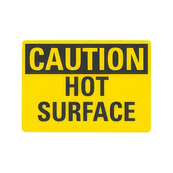 Lavex 10" x 7" Non-Reflective Plastic "Caution / Hot Surface" Safety Sign