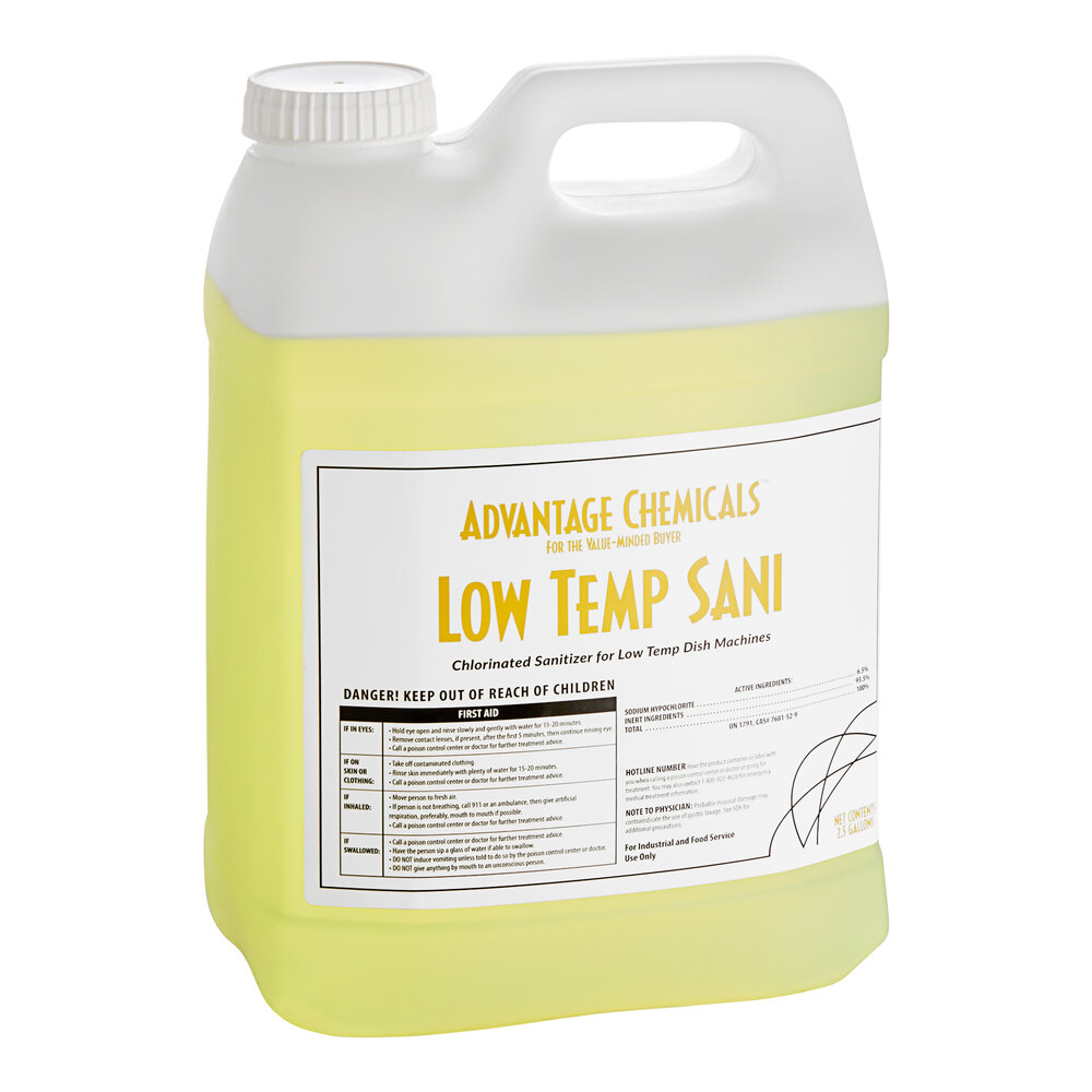 Advantage Chemicals 2.5 Gallon / 320 oz. Low Temperature Concentrated Dishwashing Machine Sanitizer - 2/Case