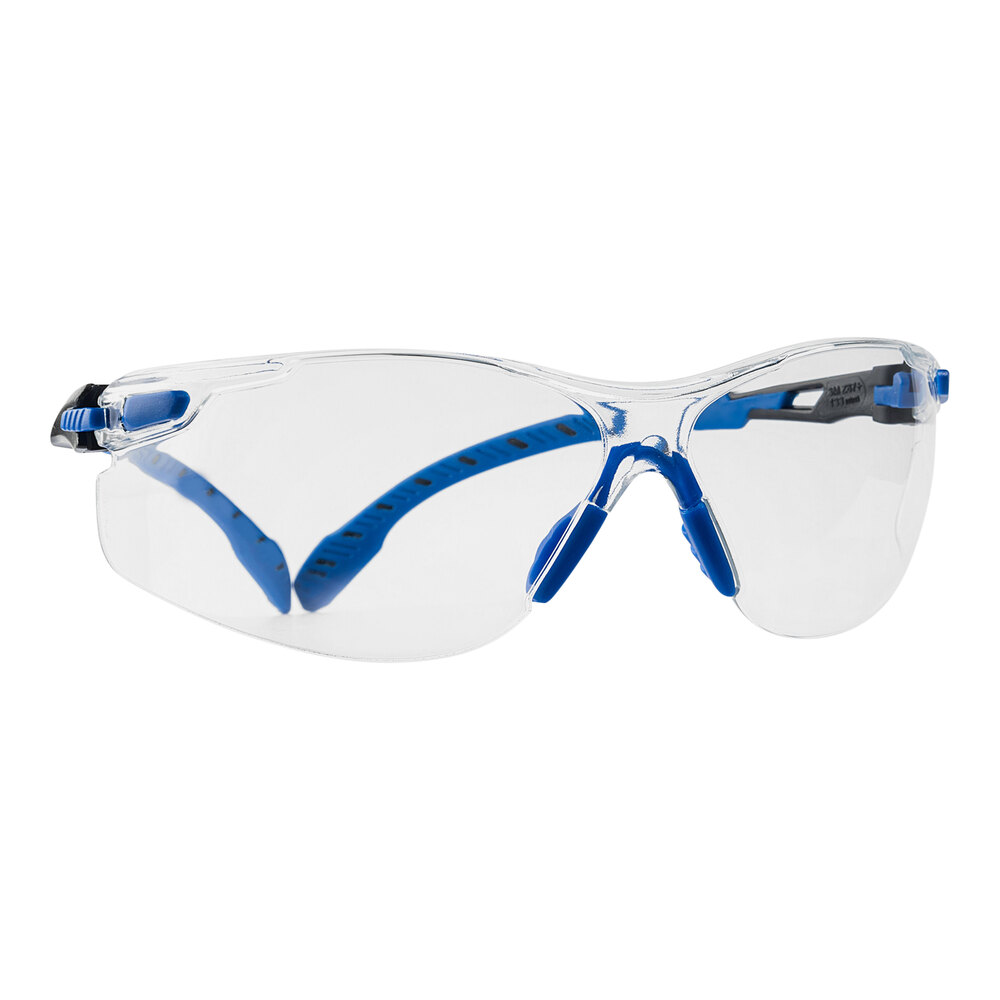 3M Scratch-Resistant Anti-Fog Safety Goggles with Scotchgard™, Clear / Blue Frame, and Clear Lens 70009111116
